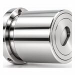 Slotted-Cap Pool Fence Glass Adapter — Polished silver appearance concept