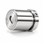 Slotted-Cap Pool Fence Glass Adapter — Polished silver appearance concept