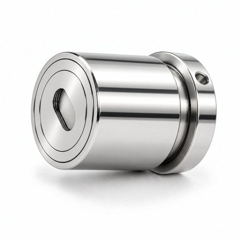 Slotted-Cap Pool Fence Glass Adapter — Polished silver appearance concept