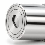 Slotted-Cap Pool Fence Glass Adapter — Polished silver appearance concept