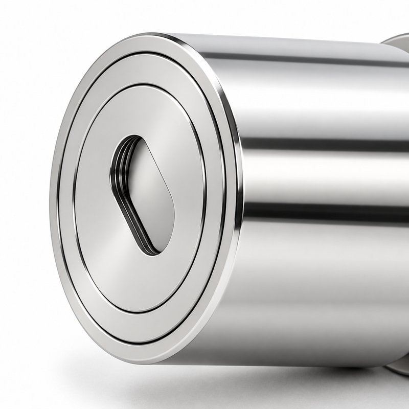 Slotted-Cap Pool Fence Glass Adapter — Polished silver appearance concept