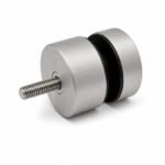 Threaded-Stud Glass Pool Fence Standoff — Matte silver appearance concept