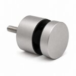 Threaded-Stud Glass Pool Fence Standoff — Matte silver appearance concept