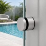 Threaded-Stud Glass Pool Fence Standoff — Matte silver appearance concept