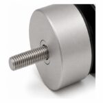 Threaded-Stud Glass Pool Fence Standoff — Matte silver appearance concept