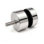 Threaded-Stud Glass Pool Fence Standoff — Polished silver appearance concept