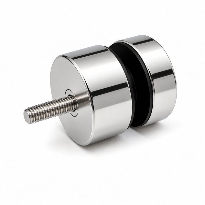 Threaded-Stud Glass Pool Fence Standoff — Polished silver appearance concept