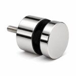 Threaded-Stud Glass Pool Fence Standoff — Polished silver appearance concept