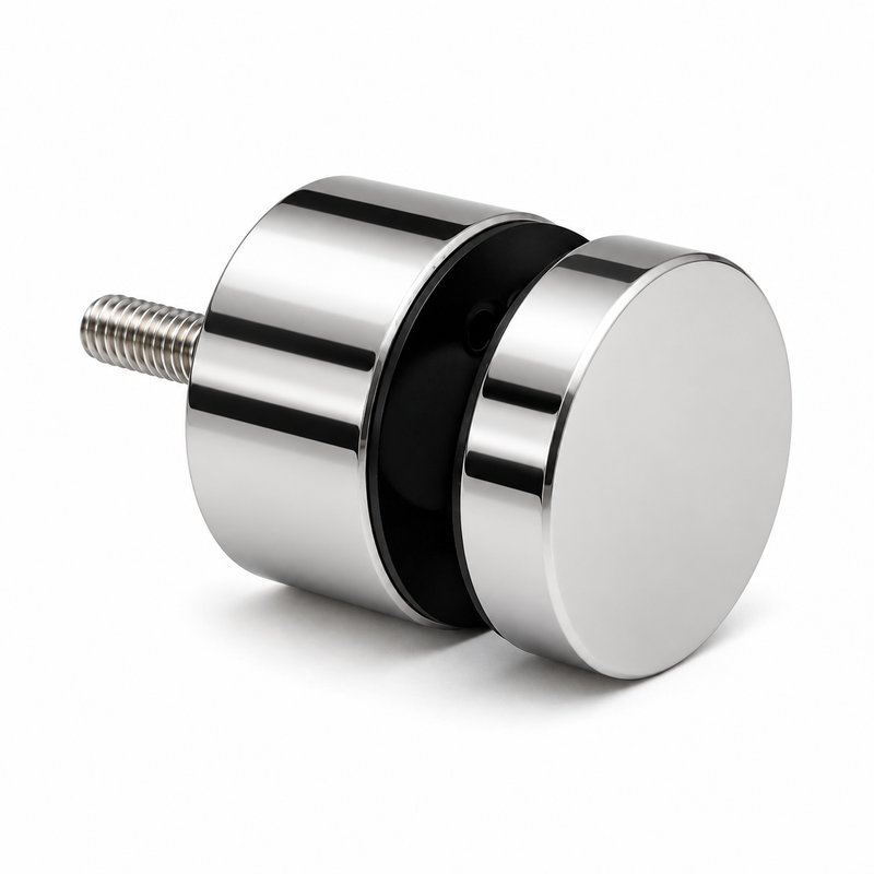 Threaded-Stud Glass Pool Fence Standoff — Polished silver appearance concept
