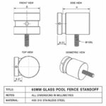 Threaded-Stud Glass Pool Fence Standoff — Polished silver appearance concept
