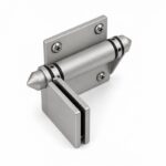 Conical-Cap Wall-Mount Pool Gate Hinge — Matte silver appearance concept