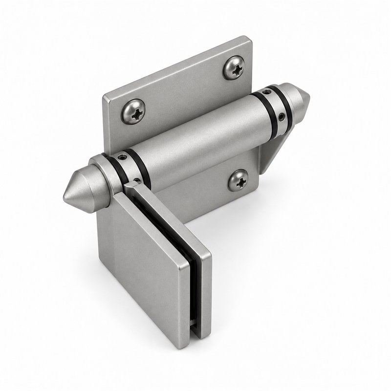Conical-Cap Wall-Mount Pool Gate Hinge — Matte silver appearance concept