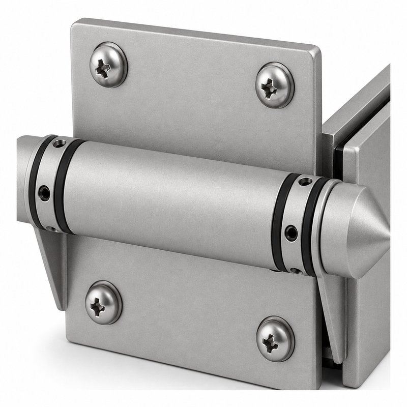 Conical-Cap Wall-Mount Pool Gate Hinge — Matte silver appearance concept