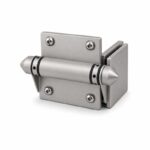 Conical-Cap Wall-Mount Pool Gate Hinge — Matte silver appearance concept