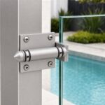 Conical-Cap Wall-Mount Pool Gate Hinge — Matte silver appearance concept