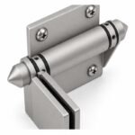 Conical-Cap Wall-Mount Pool Gate Hinge — Matte silver appearance concept