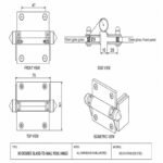 Conical-Cap Wall-Mount Pool Gate Hinge — Polished silver appearance concept