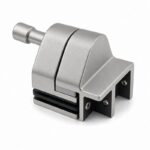 Right-Angle Glass Pool Gate Latch — Matte silver appearance concept