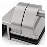 Right-Angle Glass Pool Gate Latch — Matte silver appearance concept