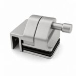 Right-Angle Glass Pool Gate Latch — Matte silver appearance concept
