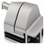 Right-Angle Glass Pool Gate Latch — Matte silver appearance concept