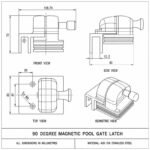 Right-Angle Glass Pool Gate Latch — Matte silver appearance concept