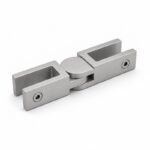 Pivoting Glass Pool Fence Connector — Matte silver appearance concept