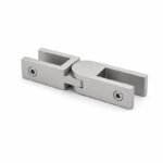 Pivoting Glass Pool Fence Connector — Matte silver appearance concept