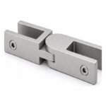 Pivoting Glass Pool Fence Connector — Matte silver appearance concept