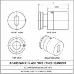 Set-Screw Glass Pool Fence Standoff