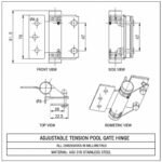 Flat-Leaf Pool Gate Hinge with Acorn Nuts