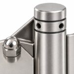 Flat-Leaf Pool Gate Hinge with Acorn Nuts — Matte silver appearance concept