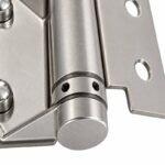 Flat-Leaf Pool Gate Hinge with Acorn Nuts — Matte silver appearance concept