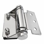 Flat-Leaf Pool Gate Hinge with Acorn Nuts — Polished silver appearance concept