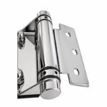 Flat-Leaf Pool Gate Hinge with Acorn Nuts — Polished silver appearance concept