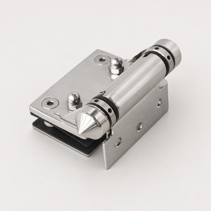 Silver Conical-Cap Wall-Mount Pool Gate Hinge