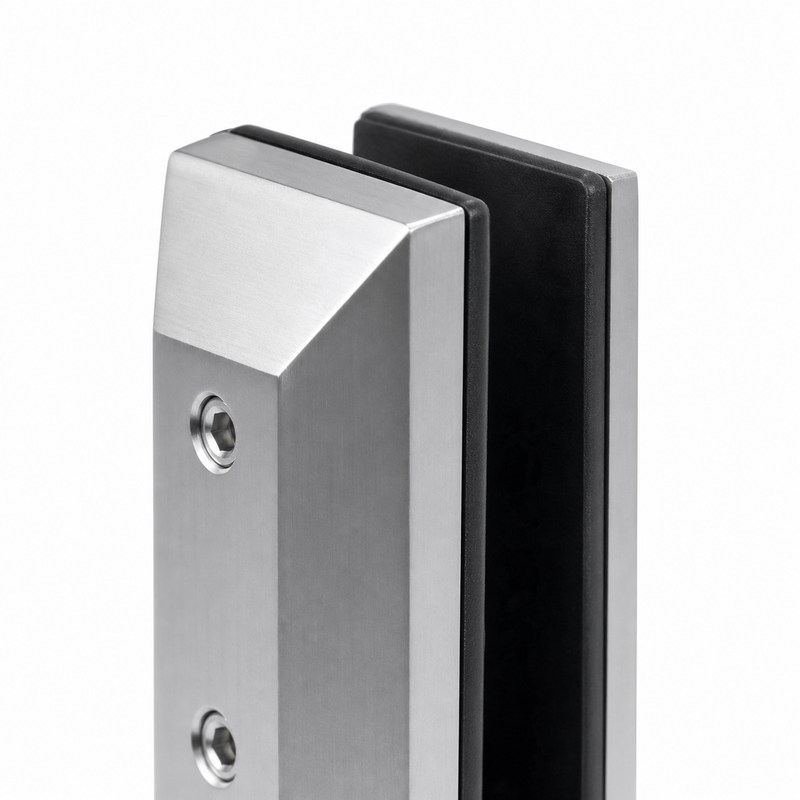 Silver Square Cover-Plate Pool Fence Spigot