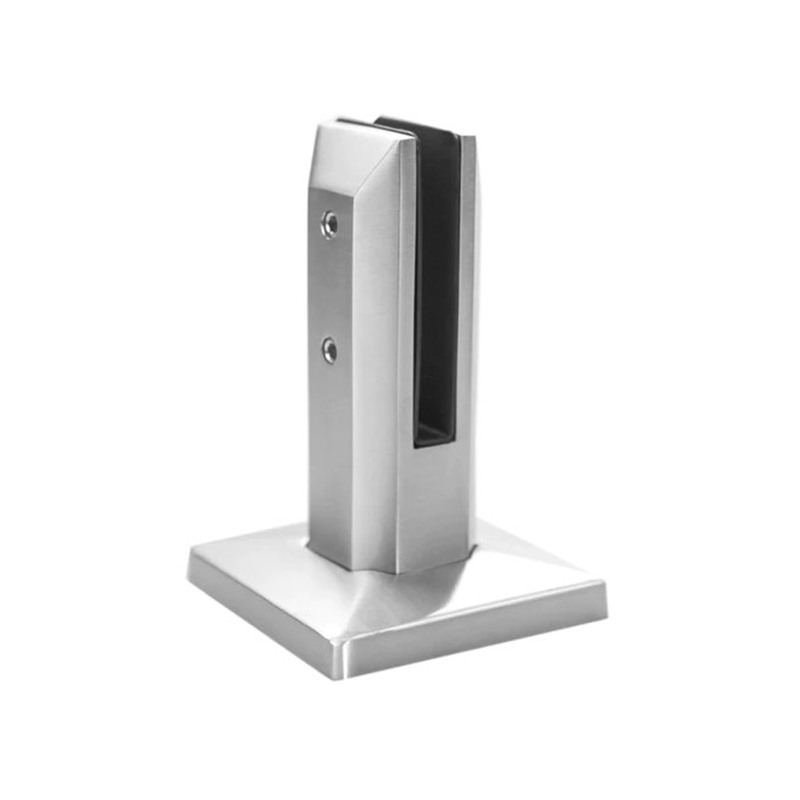 Silver Square Cover-Plate Pool Fence Spigot