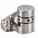 Acorn-Nut Glass-to-Glass Pool Gate Hinge — Matte silver appearance concept
