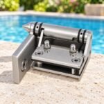 Right-Angle Barrel Pool Gate Hinge — Matte silver appearance concept