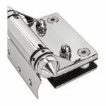 Right-Angle Barrel Pool Gate Hinge — Polished silver appearance concept