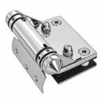 Right-Angle Barrel Pool Gate Hinge — Polished silver appearance concept