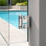 Right-Angle Barrel Pool Gate Hinge — Polished silver appearance concept