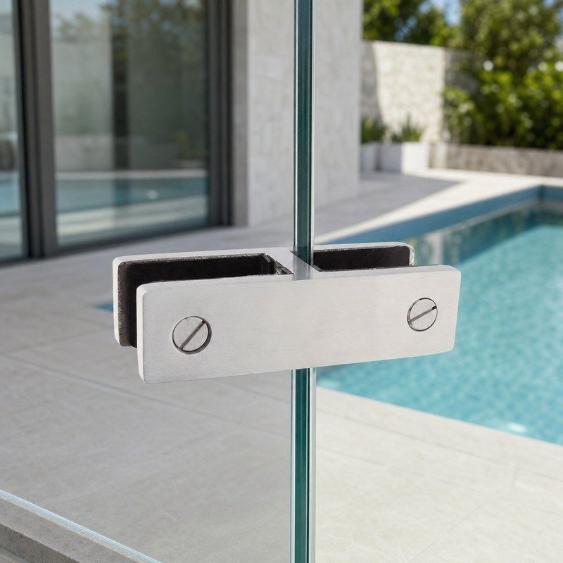 Straight Glass-to-Glass Pool Fence Clamp