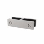 Straight Glass-to-Glass Pool Fence Clamp — Matte silver appearance concept