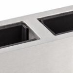 Straight Glass-to-Glass Pool Fence Clamp — Matte silver appearance concept