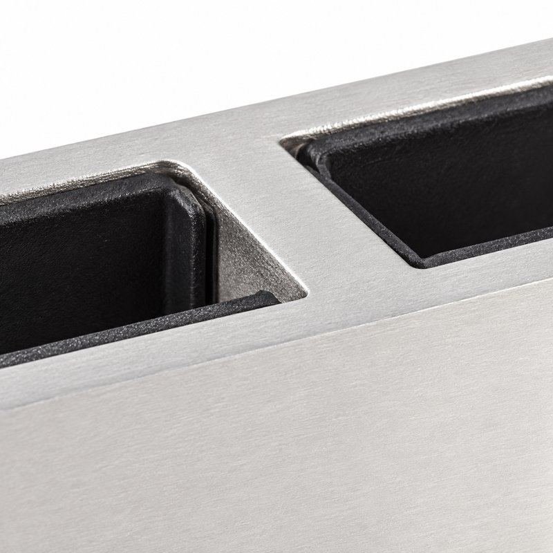 Straight Glass-to-Glass Pool Fence Clamp — Matte silver appearance concept