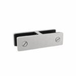 Straight Glass-to-Glass Pool Fence Clamp — Matte silver appearance concept