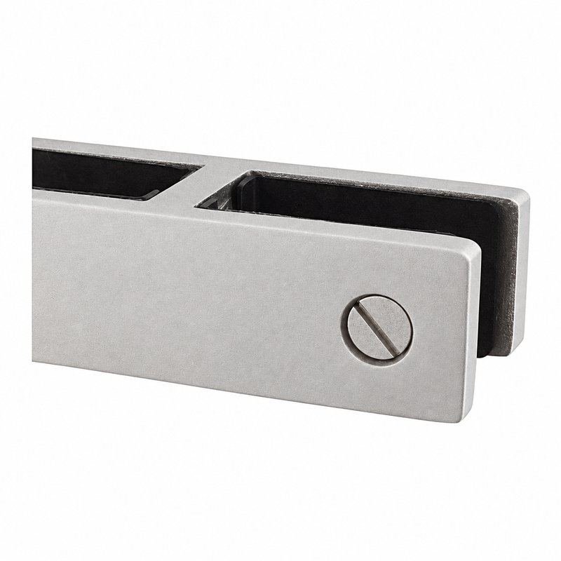 Straight Glass-to-Glass Pool Fence Clamp — Matte silver appearance concept