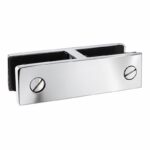 Straight Glass-to-Glass Pool Fence Clamp — Polished silver appearance concept